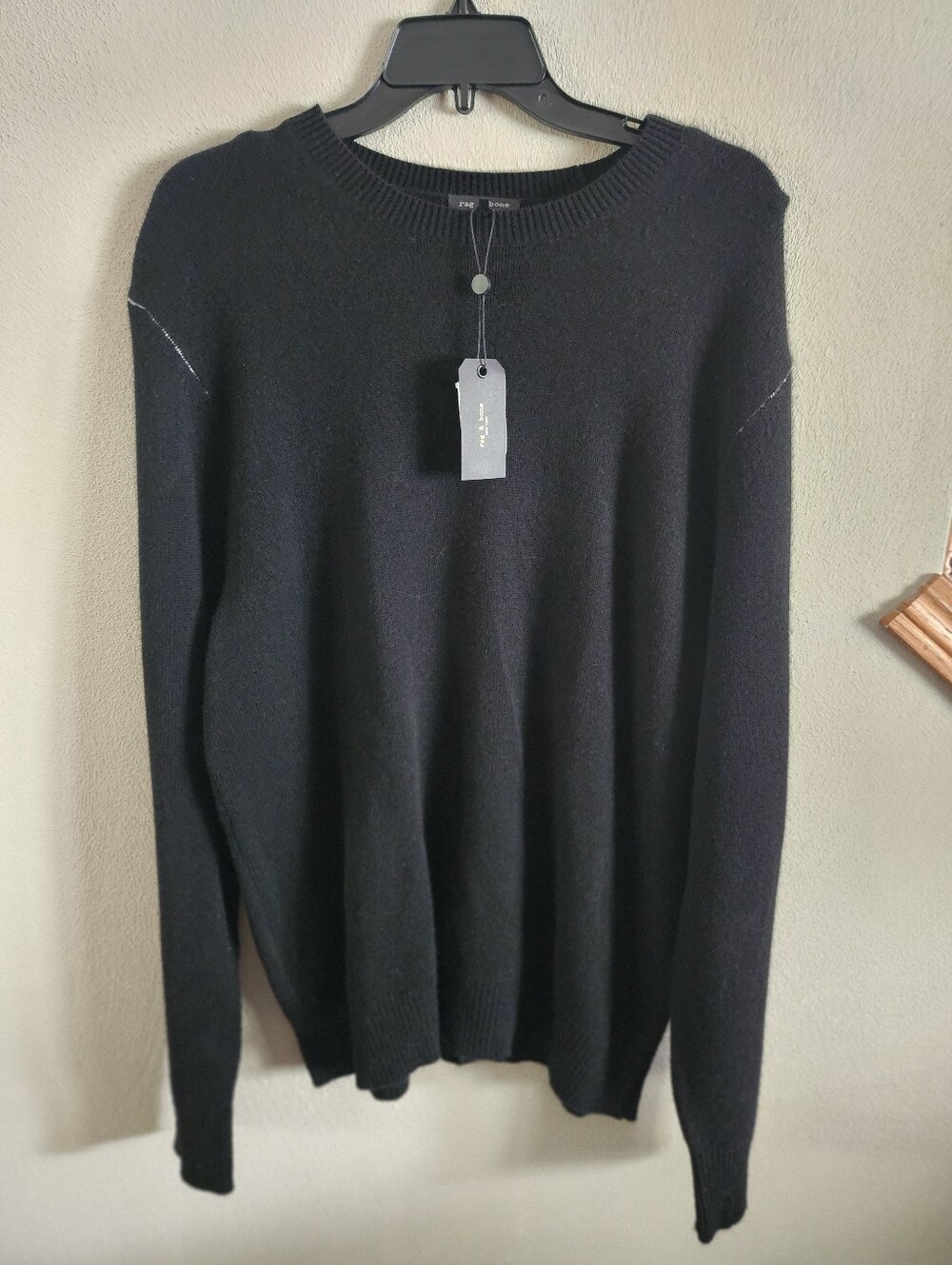 Rag & Bone Mens Black 100% Cashmere Crewneck Sweater XL Luxury Minimalist NWT